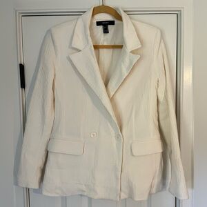 Forever 21 Textured Cream Blazer Size Small